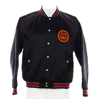 Gucci Men's Patch Hooded Bomber Jacket GG Acetate