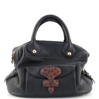 Loewe May Satchel Leather with Ostrich Small