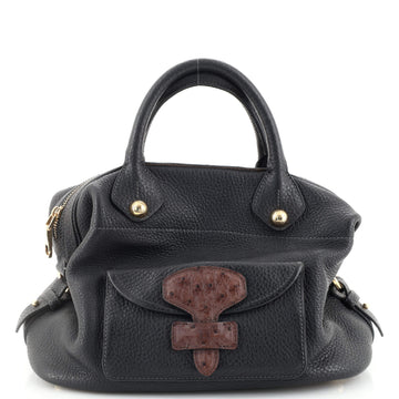 Loewe May Satchel Leather with Ostrich Small