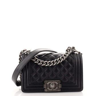 Chanel Boy Flap Bag Quilted Caviar Small