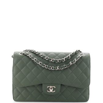 Chanel Classic Double Flap Bag Quilted Caviar Jumbo