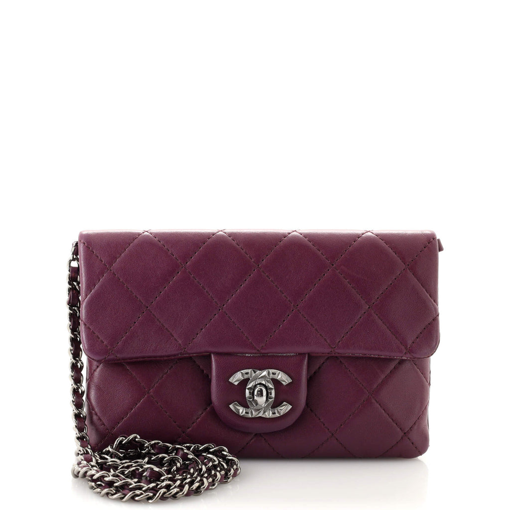 Chanel Mineral Nights Crossbody Bag Quilted Lambskin Mini Purple 1860343