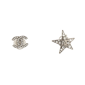 Chanel CC Star Spiral Hair Pin Set Metal with Crystals