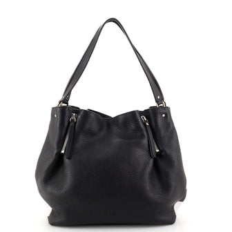 Burberry Maidstone Tote Leather and House Check Canvas Medium