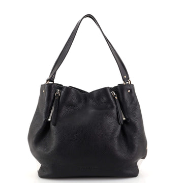 Burberry Maidstone Tote Leather and House Check Canvas Medium
