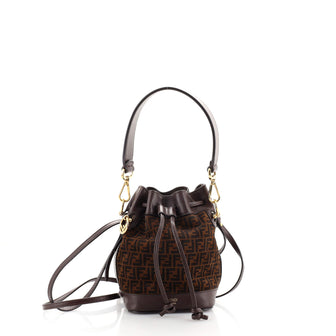 Fendi Mon Tresor Bucket Bag Zucca Suede Mini