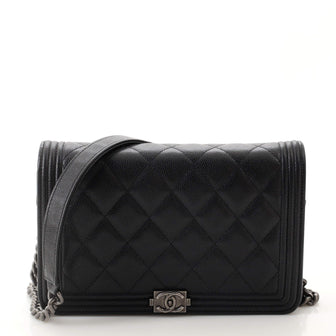 Chanel Boy Wallet on Chain Quilted Caviar