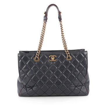 Chanel Perfect Edge Tote Quilted Leather Large Blue