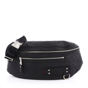 Gucci Waist Bag Guccissima Rubber Large Black