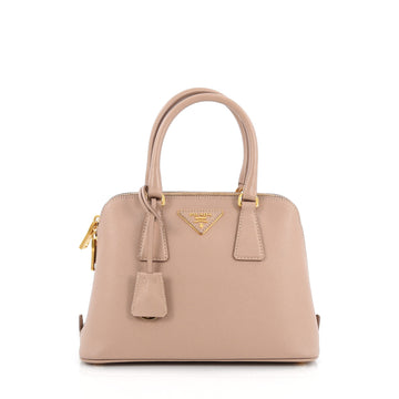 Prada Promenade Handbag Saffiano Leather Small Brown