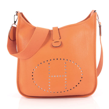 Hermes Evelyne Crossbody Gen III Clemence GM Orange 