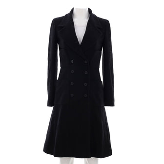 Chanel Women's Double Breasted Four Pocket Coat Tweed