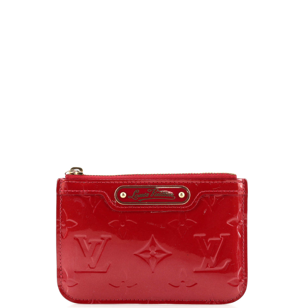 Louis Vuitton Red Monogram Vernis Key Pouch Pochette Cles 1LV622
