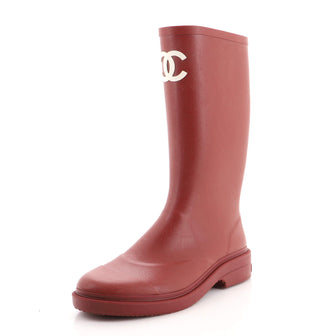 Chanel Caoutchouk CC High Rain Boots Rubber