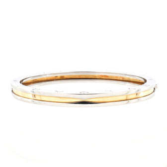Bvlgari B.Zero1 Hinged Bangle Bracelet 18K Yellow Gold and Stainless Steel 7mm
