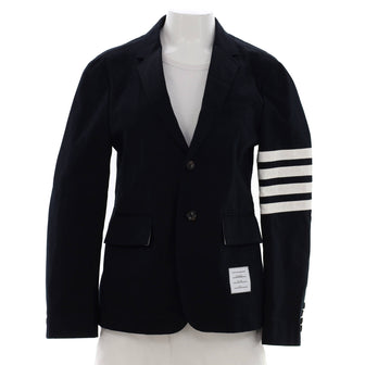 Thom Browne Men's Single Breasted 4-Bar Classic Blazer Cotton