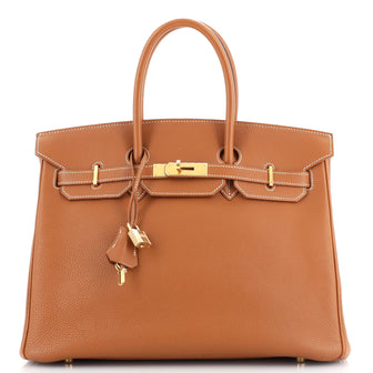 Hermes Birkin Handbag Brown Togo with Gold Hardware 35