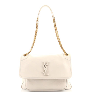 Saint Laurent Niki Chain Flap Bag Matelasse Chevron Leather Medium