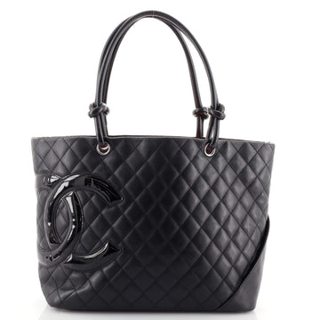 Chanel Cambon Tote Quilted Leather Large