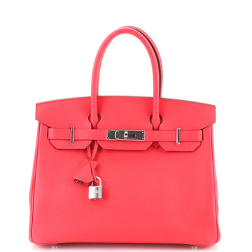 Hermes Birkin Handbag Pink Epsom with Palladium Hardware 30