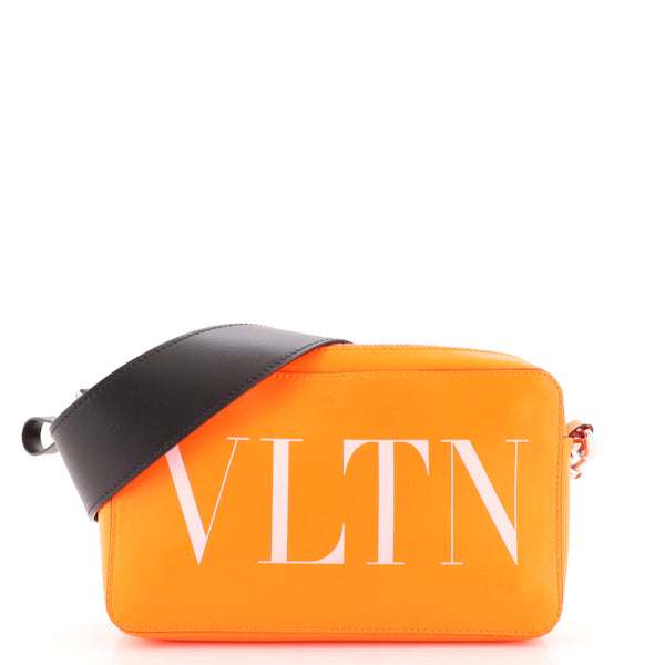 Valentino Garavani VLTN Camera Crossbody Bag Leather Small Orange