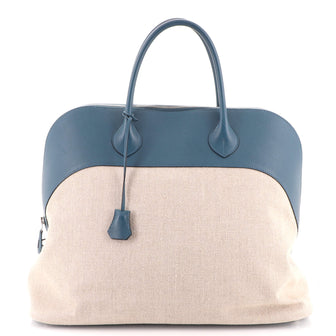 Hermes Bolide Bag Canvas with Leather 45