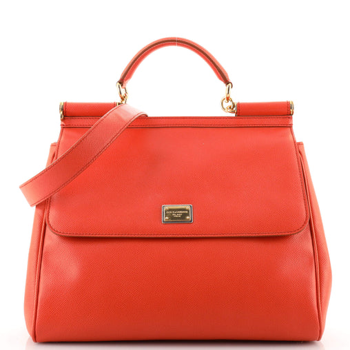 Dolce & Gabbana Miss Sicily Bag Leather Large Orange 186399148