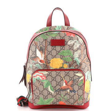 Gucci Zip Pocket Backpack Tian Print GG Coated Canvas Small