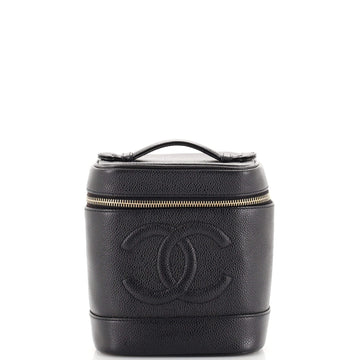 Chanel Vintage Timeless Cosmetic Case Caviar Tall