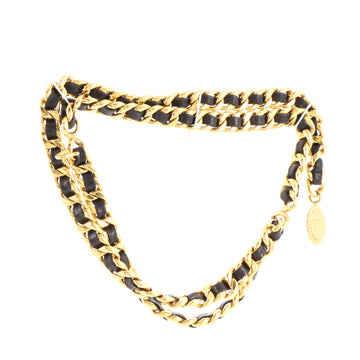 Chanel Vintage Medallion Chain Belt Metal and Leather
