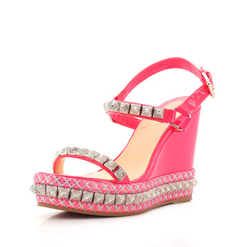 Christian Louboutin Women's Pyraclou Wedge Espadrilles Mixed Materials 110