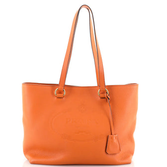 Prada Embossed Logo Open Tote Vitello Daino Medium