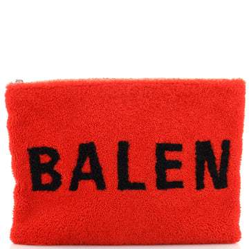 Balenciaga Logo Pouch Shearling