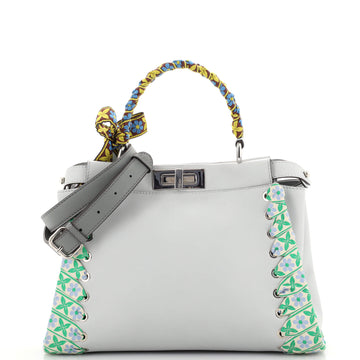 Fendi Peekaboo Bag Leather with Ribbon Whipstitch Regular