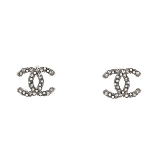 Chanel CC Logo Stud Earrings Faux Pearls and Metal with Crystal