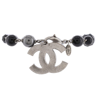 Chanel CC Charm Bracelet Metal with Faux Pearls and Beads