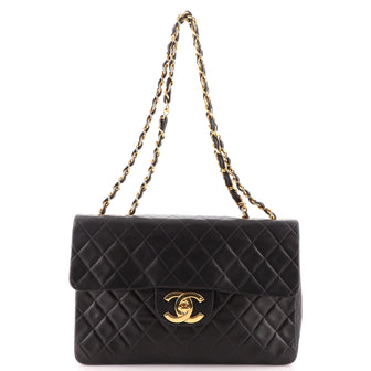 Chanel Vintage Classic Single Flap Bag Quilted Lambskin Maxi