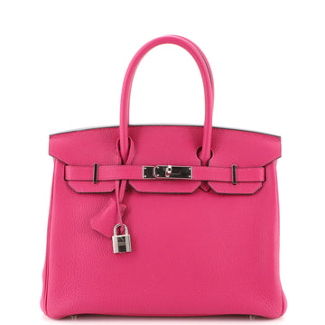 Hermes Birkin Handbag Pink Togo with Palladium Hardware 30