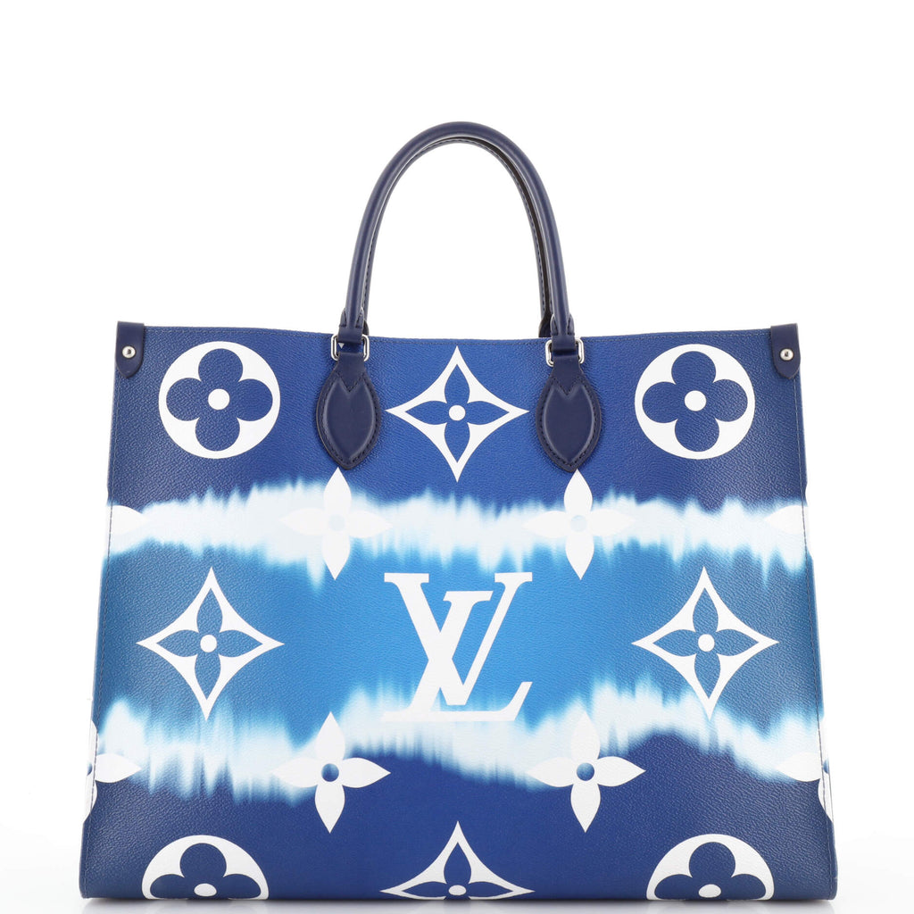 lv on the go tote blue