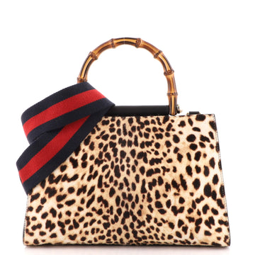 Gucci Nymphaea Top Handle Bag Printed Calf Hair Small