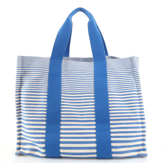 Hermes Beach Tote Striped Toile Maxi