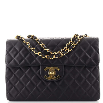 Chanel Vintage Classic Single Flap Bag Quilted Lambskin Maxi