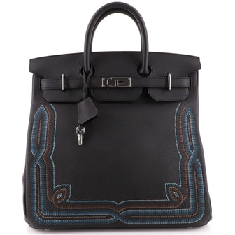 Hermes Western HAC Birkin Bag Black Togo with Palladium Hardware 40