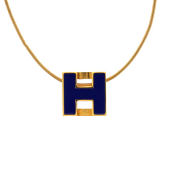 Hermes Cage d'H Pendant Necklace Metal with Enamel