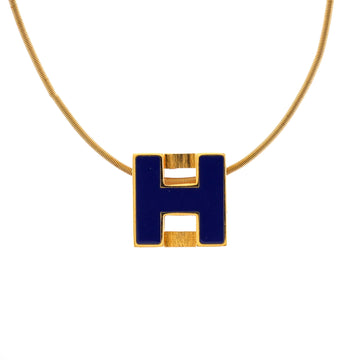 Hermes Cage d'H Pendant Necklace Metal with Enamel