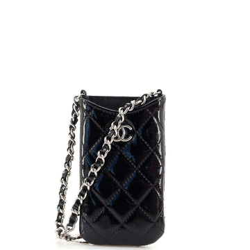 Chanel CC Chain Phone Holder Quilted Patent