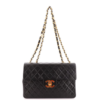 Chanel Vintage Classic Single Flap Bag Quilted Lambskin Maxi