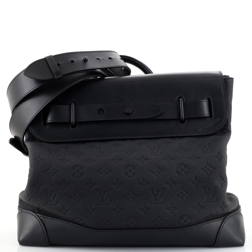 Louis Vuitton Black Monogram Taurillon Steamer Messenger Leather