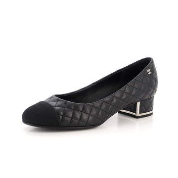 Chanel Women's CC Cap Toe Metal Edge Pump Quilted Leather