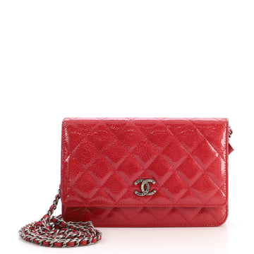 Chanel Wallet on Chain Quilted Crinkled Patent
